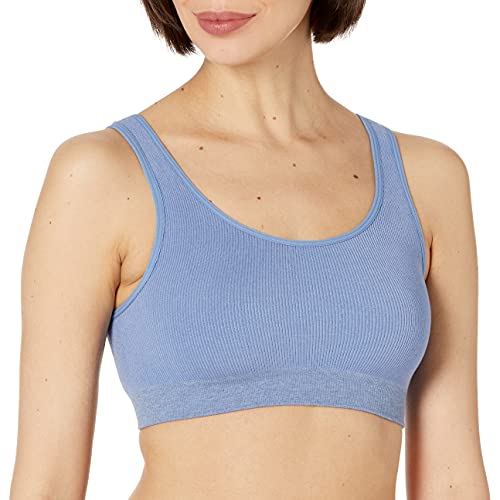 Amazon Brand Mae Women's Seamless Low Back Bralette Colony Blue Medium