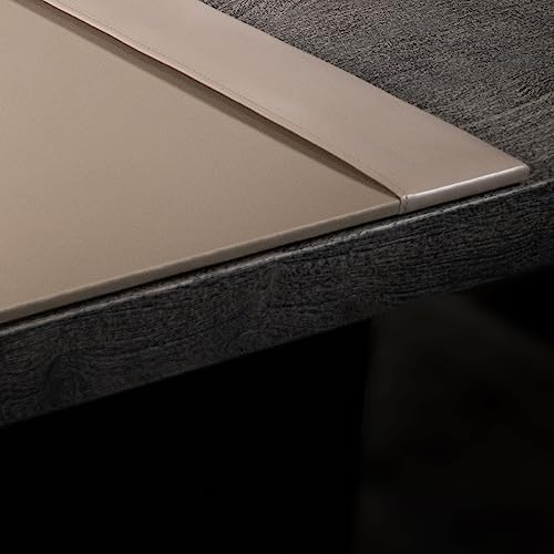 White Latte Bonded Leather 30x18 Inch Side Rail Desk Pad