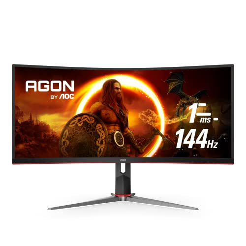 Aoc Cu34g2x34 Inch Curved Gaming Monitor Ultra Wide Qhd 1ms 144hz Adaptive Sync