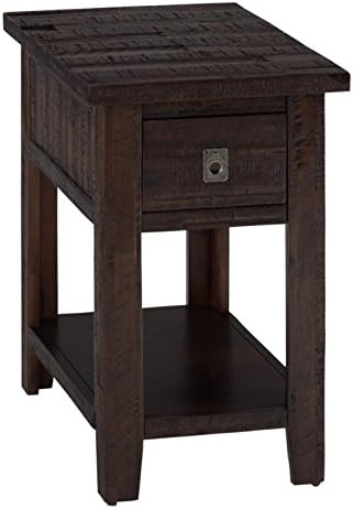 Jofran Kona Grove 1 Drawer End Table in Rustic Chocolate - Good Condition