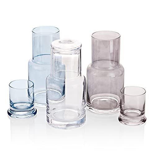Water Carafe clear glass carafe with cup for nightstand decor and glass dispenser