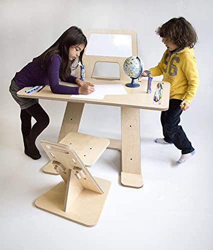 Kids Desk & Chair Set Converts to a Magnetic Whiteboard Easel Art Table for Kid
