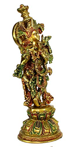 eSplanade Brass Kishan Murti Idol Statue Sculpture Home Decor (18 Inch)