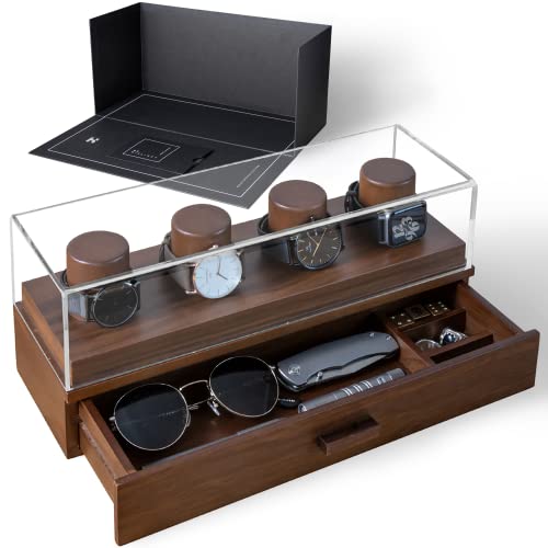 A.b.s. By Allen Schwartz Wacth Display Case 4 Color Walnut Size 4 Wacth