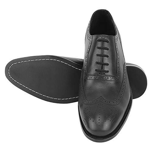 LIBERTYZENO Mens Wingtip Genuine Leather Oxford Dress Shoes 920 Black