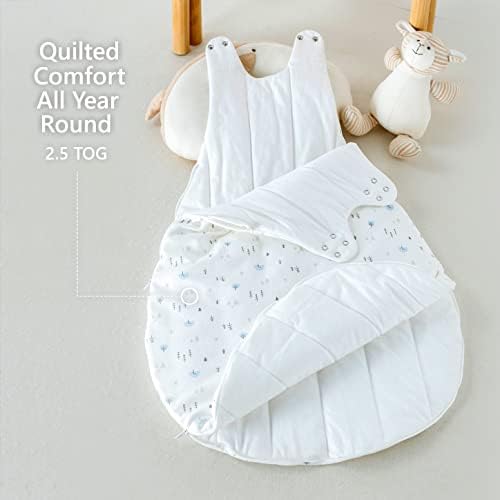 Quilted Cotton Sleep Sack 2.5 Tog Weight for Spring Fall Boys Girls 18-36 Months