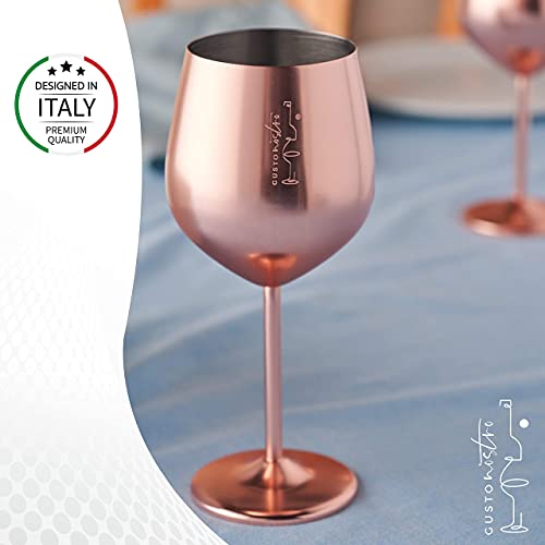 2Pcs Stainless Steel Wine Glasses 18oz Rose Gold Wine Goblets High Value  Light Luxury Grape Champagne Wine Glass Bar Accessories