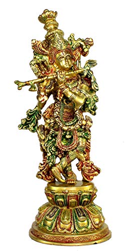 eSplanade Brass Kishan Murti Idol Statue Sculpture Home Decor (18 Inch)