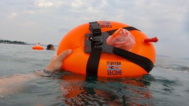 Swim Secure Tow Donut with Integrated Dry Bag- High Visibility Orange