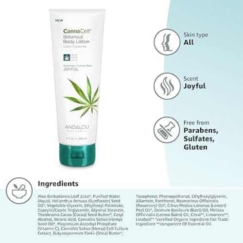 Andalou Naturals Cannacell Joyful Body Lotion 8 Oz