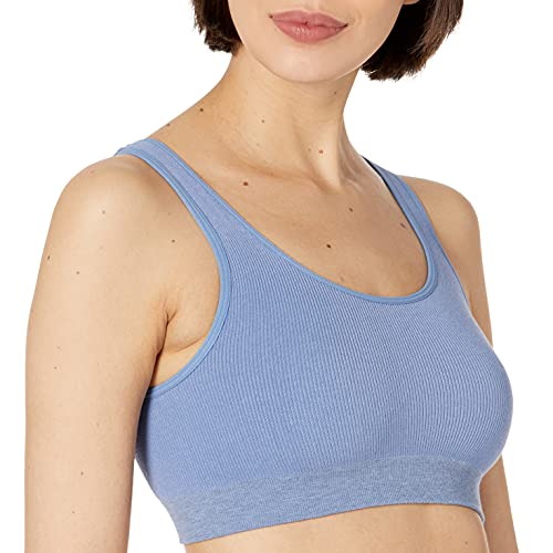 Amazon Brand Mae Women's Seamless Low Back Bralette Colony Blue Medium