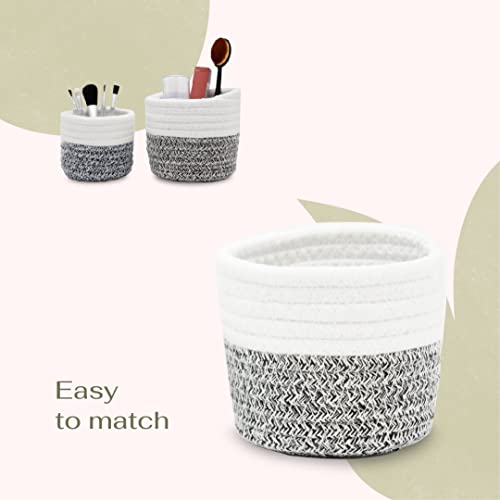Pencil Holder for Desk Set of 2 Multi-purpose Small Woven Boho Basket that acts as a Pen Holder Stationery Organizer
