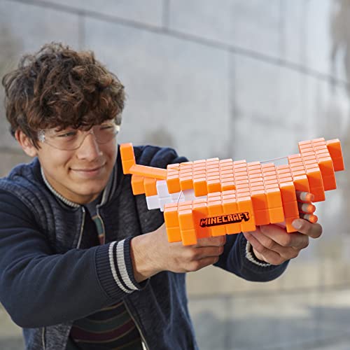 Nerf Minecraft Pillager's Crossbow, Dart-Blasting Crossbow, Includes 3 Elite Darts, Real Crossbow Action, Pull-Back Priming Handle