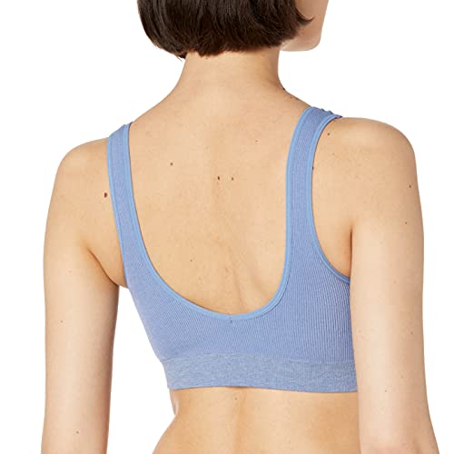 Amazon Brand Mae Women's Seamless Low Back Bralette Colony Blue Medium