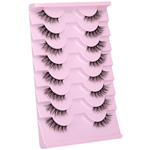 Mavphnee Half Lashes Natural Cat Eye Multi Layer Wispy Fluffy 3d False Lashes