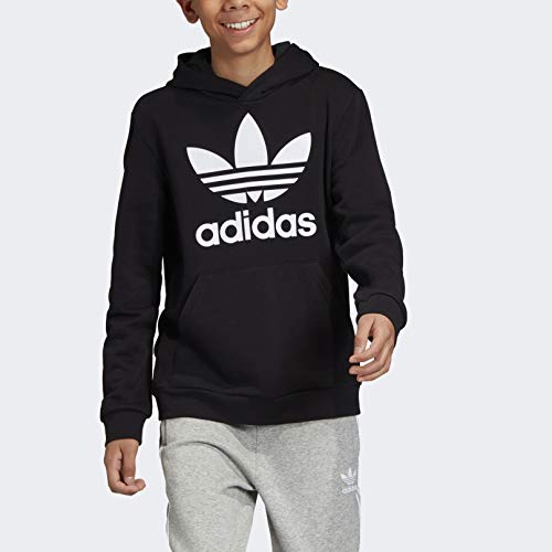 adidas Originals unisex-youth Trefoil Hoodie Black/White X-Small