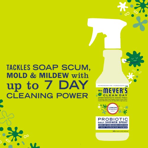 MRS. MEYER'S CLEAN DAY's Probiotic Daily Shower Spray Cleaner, Made With Essential Oils And Other Thoughtfully Chosen Ingredients, Lemon Verbena, 16 oz.