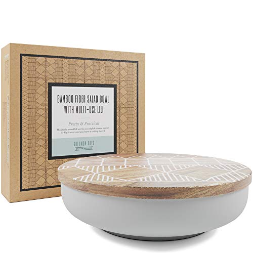 Salad Bowl With Lid 12 Bamboo Fiber Salad Serving Bowl Cutting Board Cover
