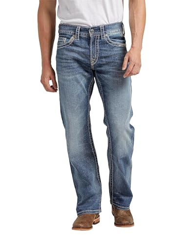 Silver Jeans Co. Men's Zac Relaxed Fit Straight Leg Jeans Light Indigo 32W x 36L