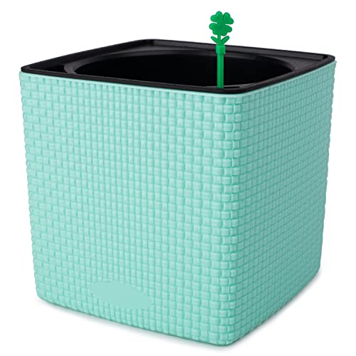 5.5 Inch Self Watering Pot for Plants Planter Four Leaf Clover Water Indicator