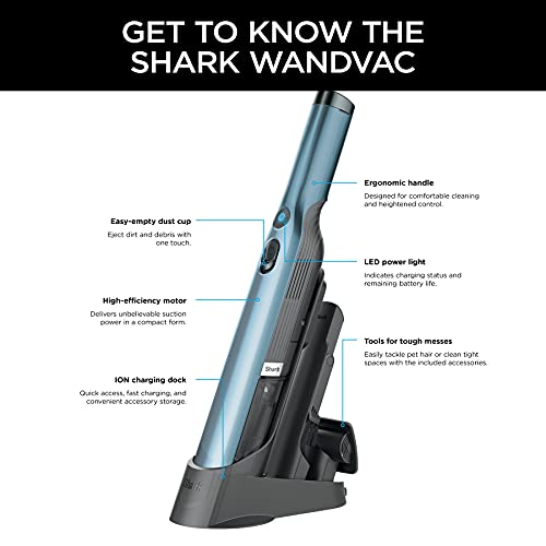 Shark WV201BLBRN WANDVAC Cordless Hand Vac Lightweight and Portable Cove Blue