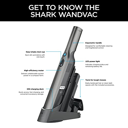 Shark WV201 WANDVAC Handheld Vacuum Lightweight at 1.4 Pounds with Powerful