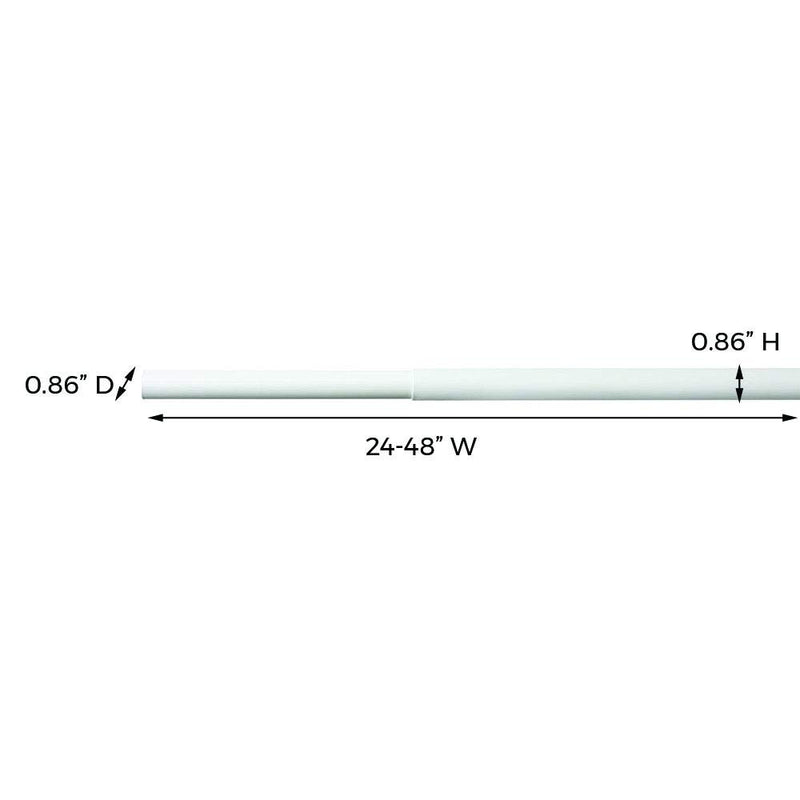 White Adjustable Closet Rod 2' To 4' for SuperSlide Systems