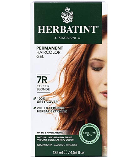 Herbatint Permanent Haircolor Gel 7R Copper Blonde Vegan 100% Grey 4.56 oz