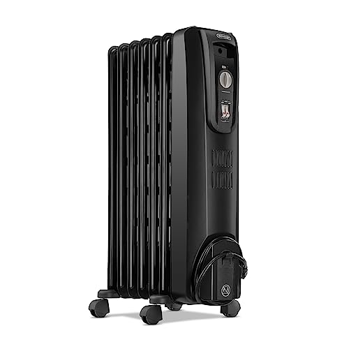 DeLonghi Oil filled Radiator Heater 1500W Electric Space Heater for indoor Black