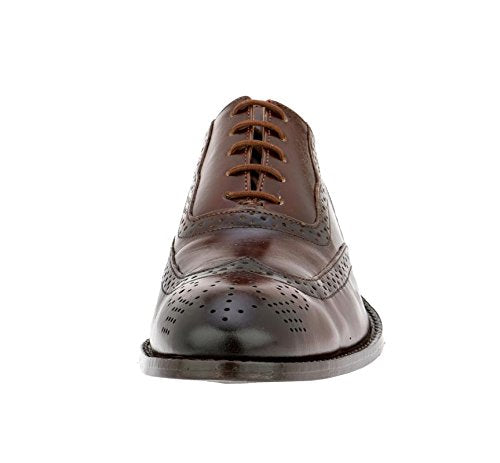 LIBERTYZENO Mens Wingtip Genuine Leather Oxford Dress Shoes 920 Brown