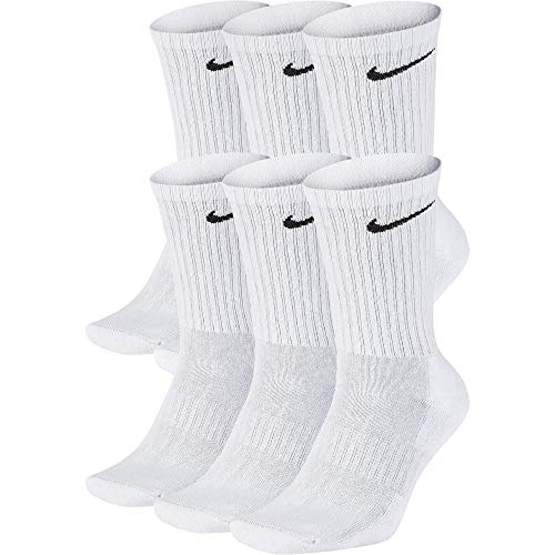 Nike Everyday Cushion Crew Socks Unisex White Medium Pack of 6 Pairs of Socks