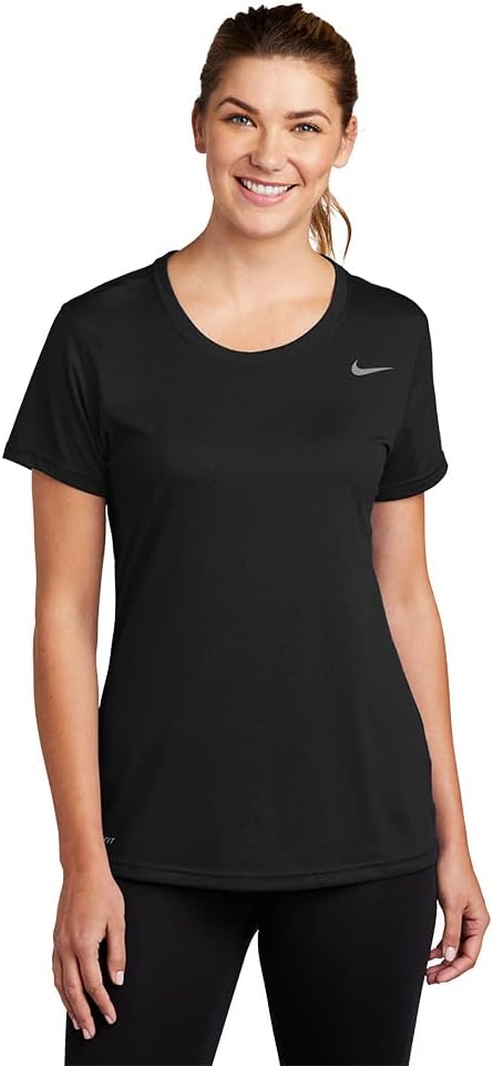 Nike Womens Short Sleeve Legend Tops SPF 20 Small Black