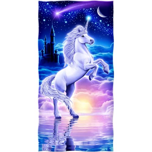 Dawhud Direct Unicorn Beach Towel for Women Girls Kids Men 30 X 60 Inch