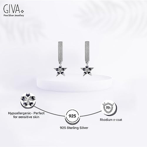 Giva 925 Sterling Silver Hypoallergenic Astral Earrings for Him or Her