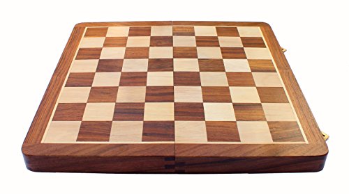 StonKraft Wooden Chess Board Without Pieces for Professional Chess Players - Appropriate Wooden & Brass Chess Pieces Chessmen Available Separately by Brand (14" x 14" - Acacia Wood)