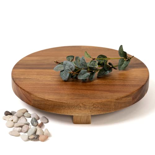 Farmhouse 9 Inch Wide Round Pedestal Riser Board Display Stand Plant Holder