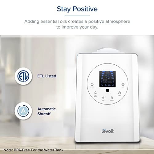 LEVOIT 6L Humidifiers for Bedroom Large Room Warm Cool Mist Air Vaporizer White