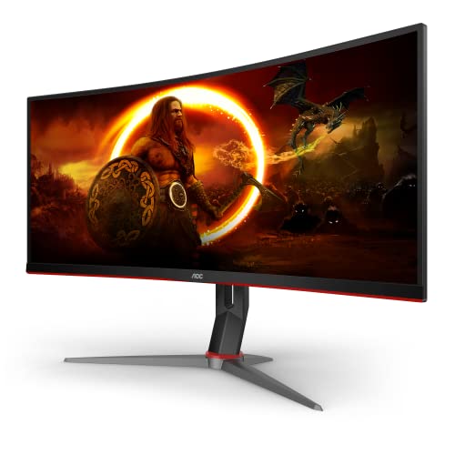 Aoc Cu34g2x34 Inch Curved Gaming Monitor Ultra Wide Qhd 1ms 144hz Adaptive Sync