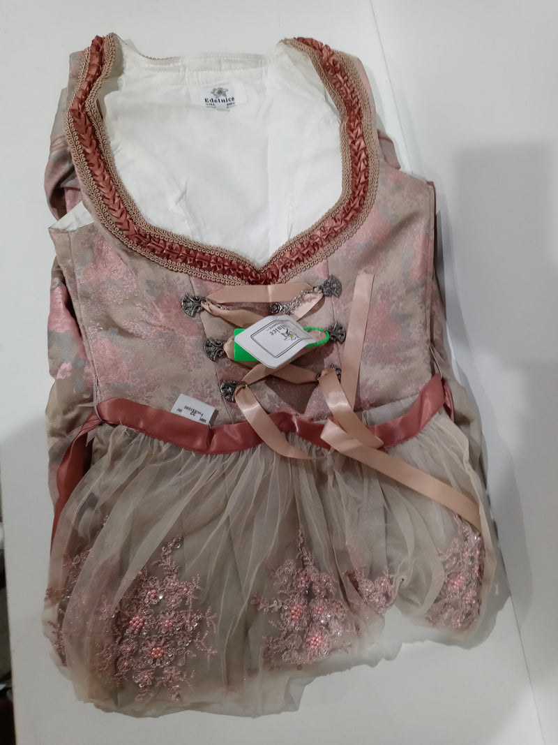 Gaundi Women Dirndl Dresses Traditional Bavarian Dress Halloween 40 Beige