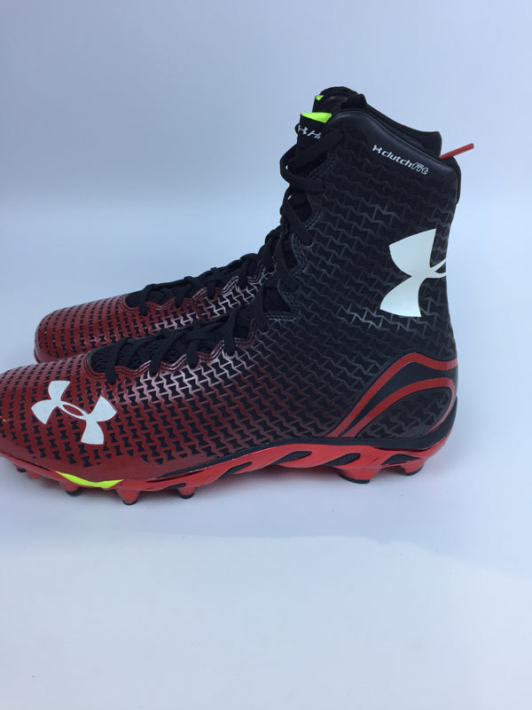 Under Armour Men Sport Cleat Black Red 14 Pair of Shoes