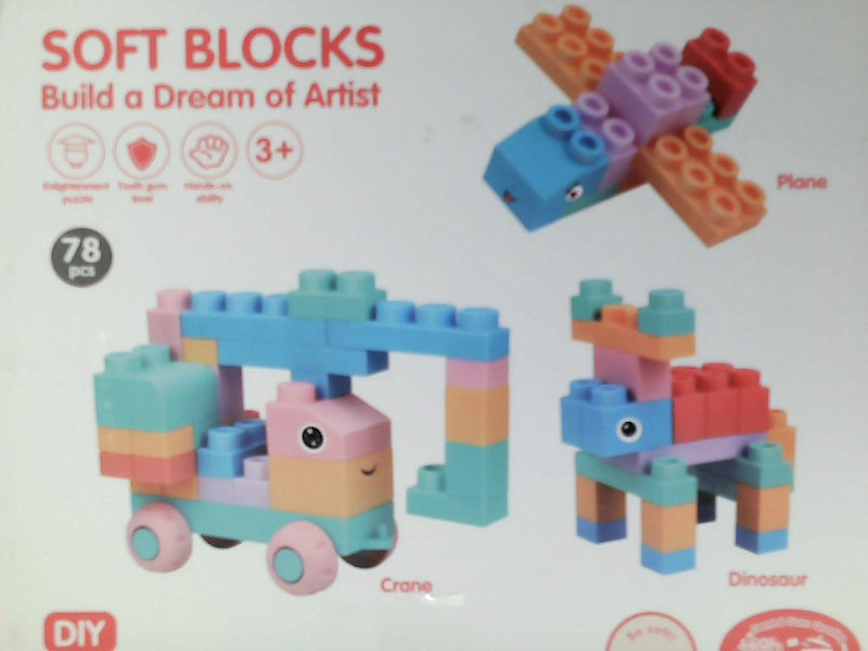 DIY Soft Building Blocks Toy Set - 78 Piece Multicolor Educational Kit