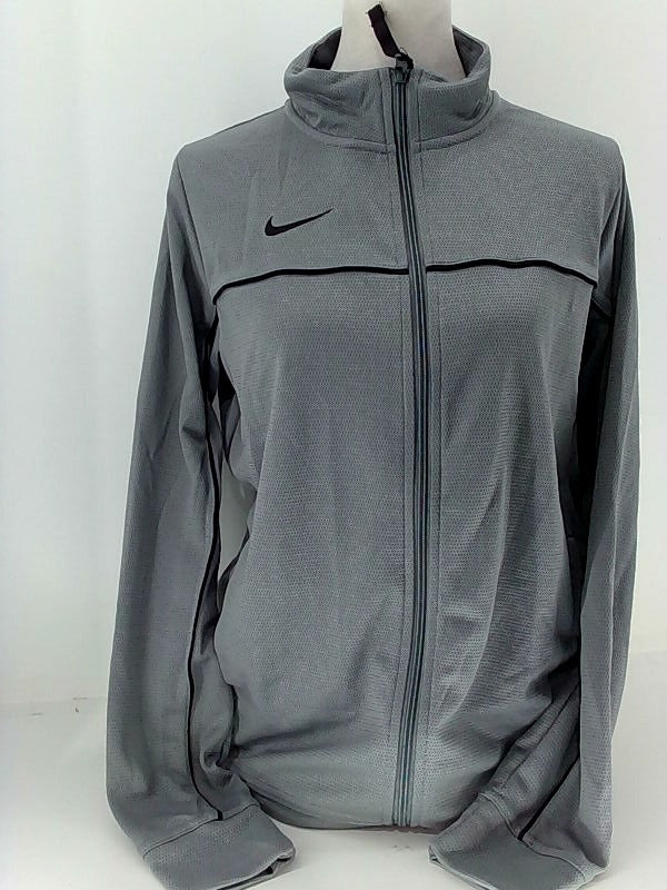 Nike Womens Team Rivalry Jacket Skinny Hoodie Color Grey & Black Size Small