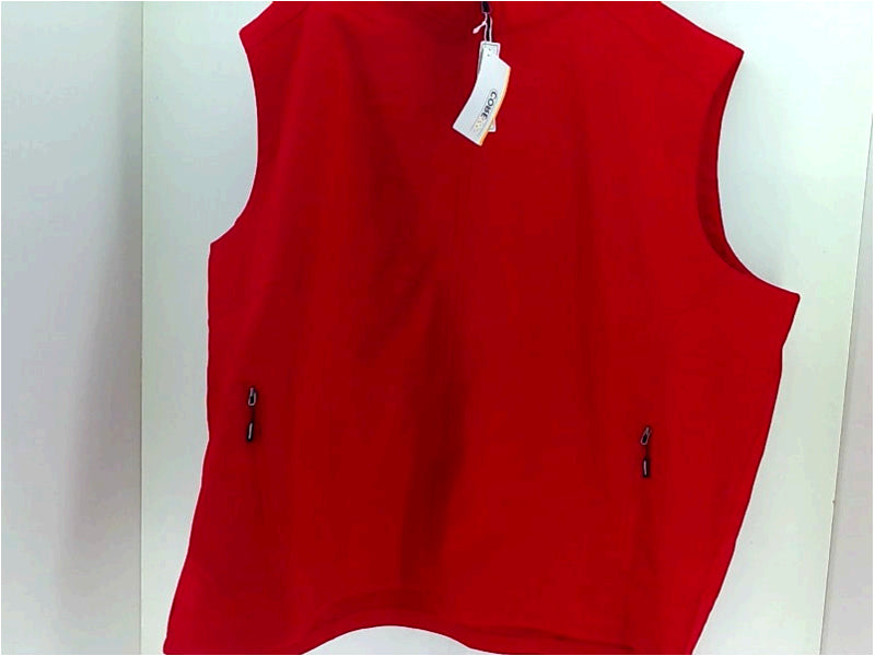 Core365 Mens VEST Regular Zipper Fleece Color Red Size 4XLarge