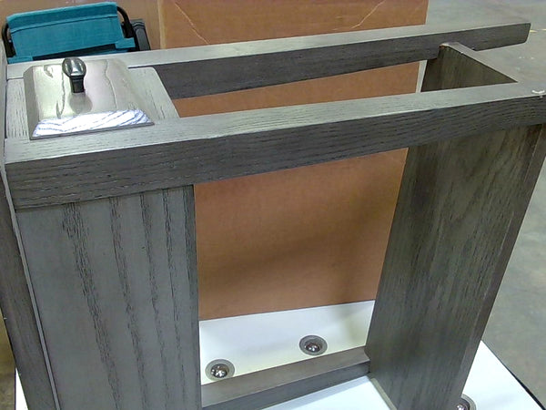 Modern Gray Wooden Vanity Base Home Accessory (has damage)