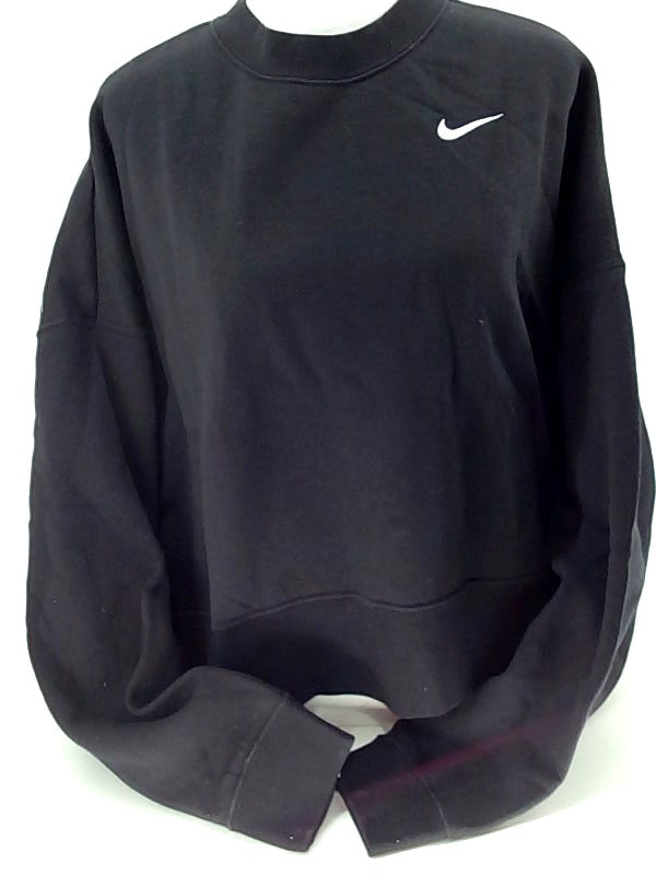 Nike Womens Team Fleece Sweatshirt Crew Regular Pull On Fashion Hoodie Color Black Size Small