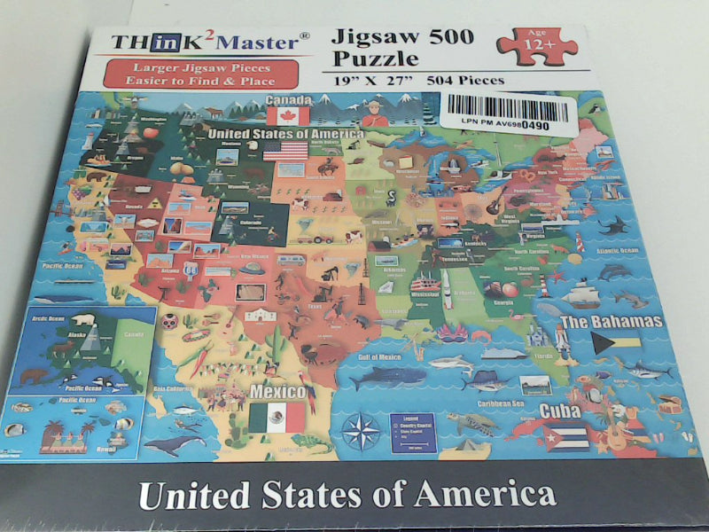 THINK MASTER USA Map Jigsaw Puzzle - 500 Pieces