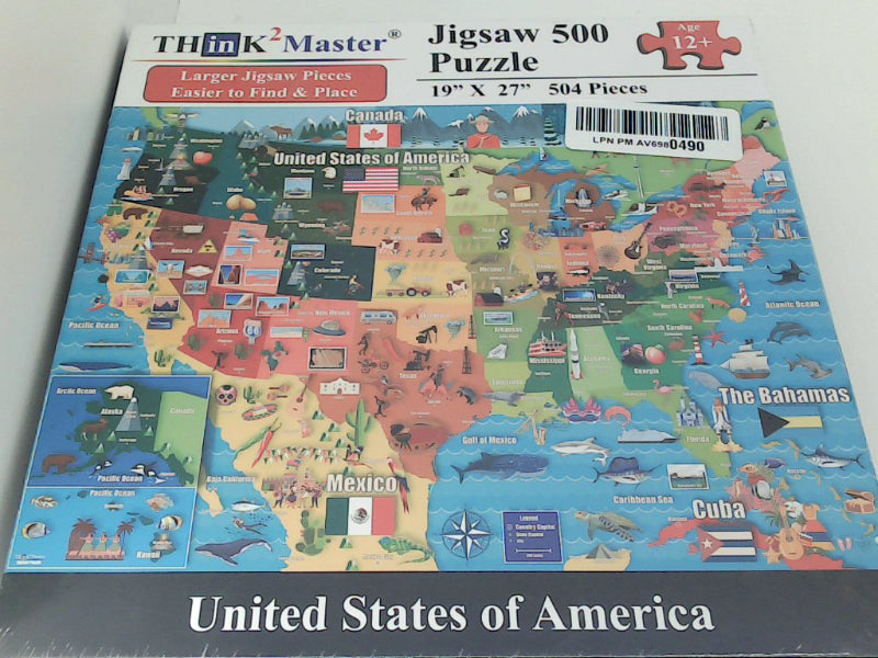 THINK MASTER USA Map Jigsaw Puzzle - 500 Pieces