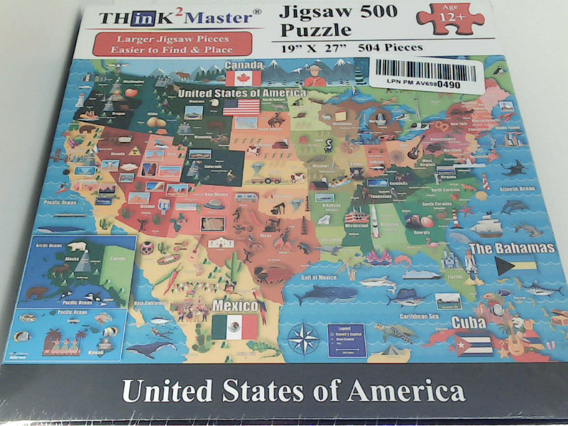 THINK MASTER USA Map Jigsaw Puzzle - 500 Pieces