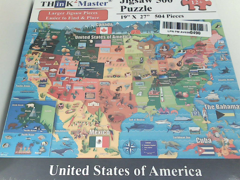 THINK MASTER USA Map Jigsaw Puzzle - 500 Pieces