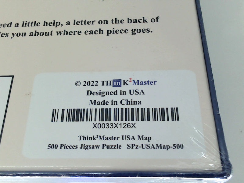 THINK MASTER USA Map Jigsaw Puzzle - 500 Pieces